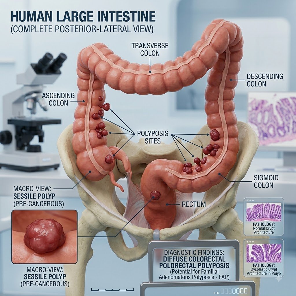 Colon cancer medical illustration