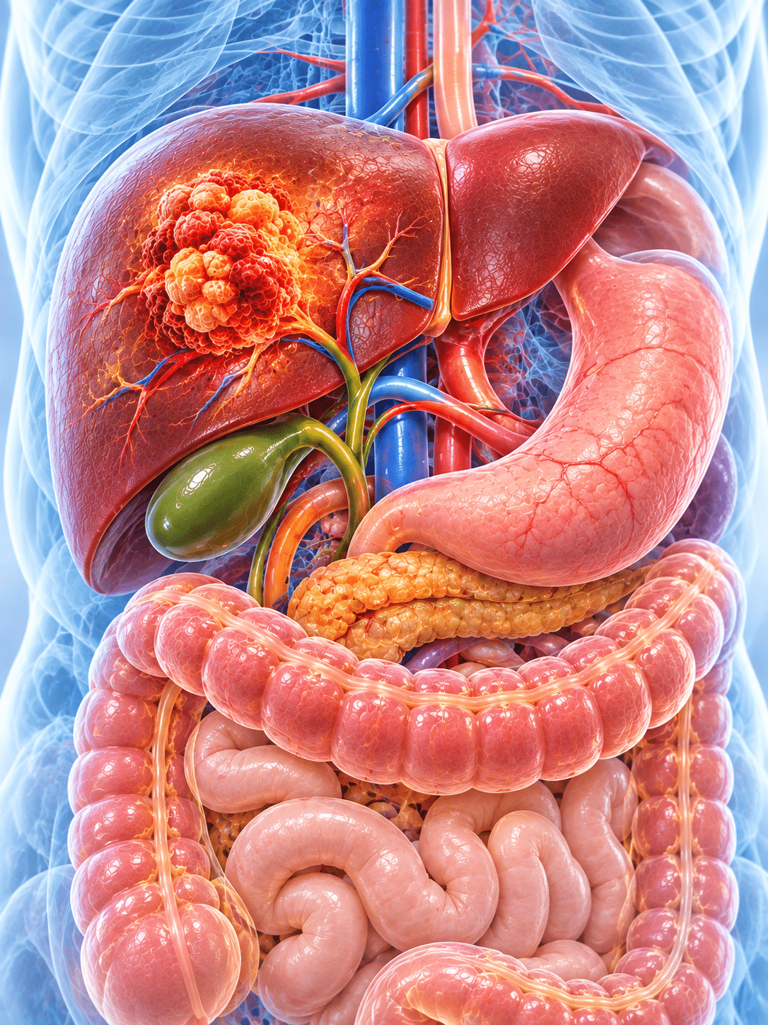 Liver anatomy illustration